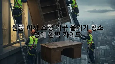 원룸 이사, 소형 가구 옮기기: 청소 & 정리 완벽 가이드